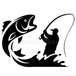 Fisherman Fishing Fish Vinyl Graphic Auto Wall Car Laptop Decal‎ Animal Sticker